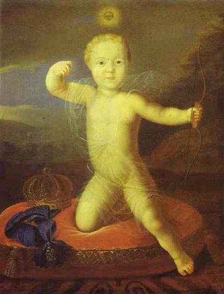 Louis Caravaque Piotr Romanow as Cupid oil painting image